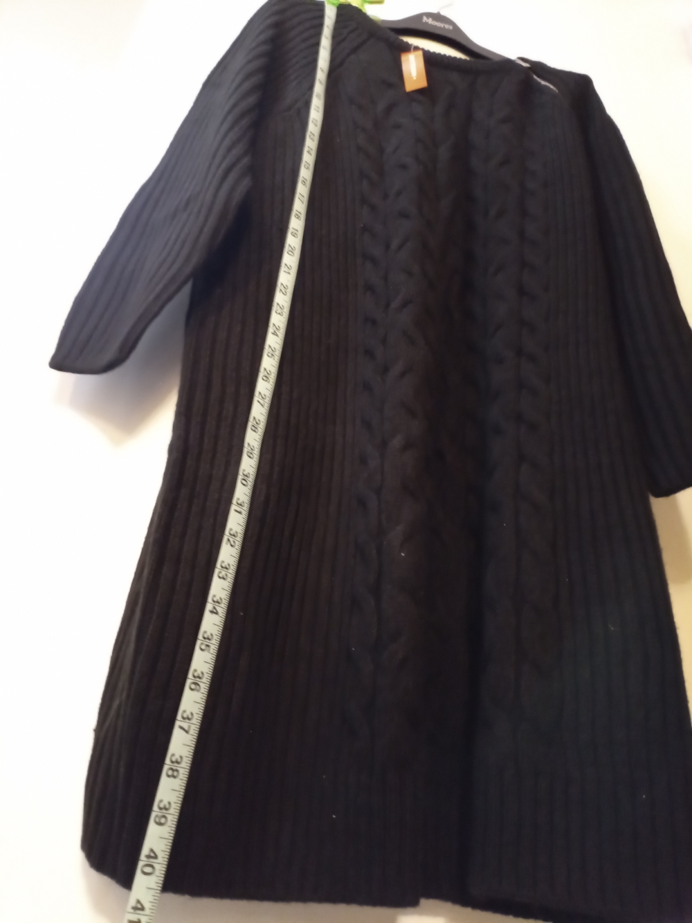 Joe Fresh Plus Zipper Shoulder Pullover Black Cable Knit Sweater Dress Size 2X